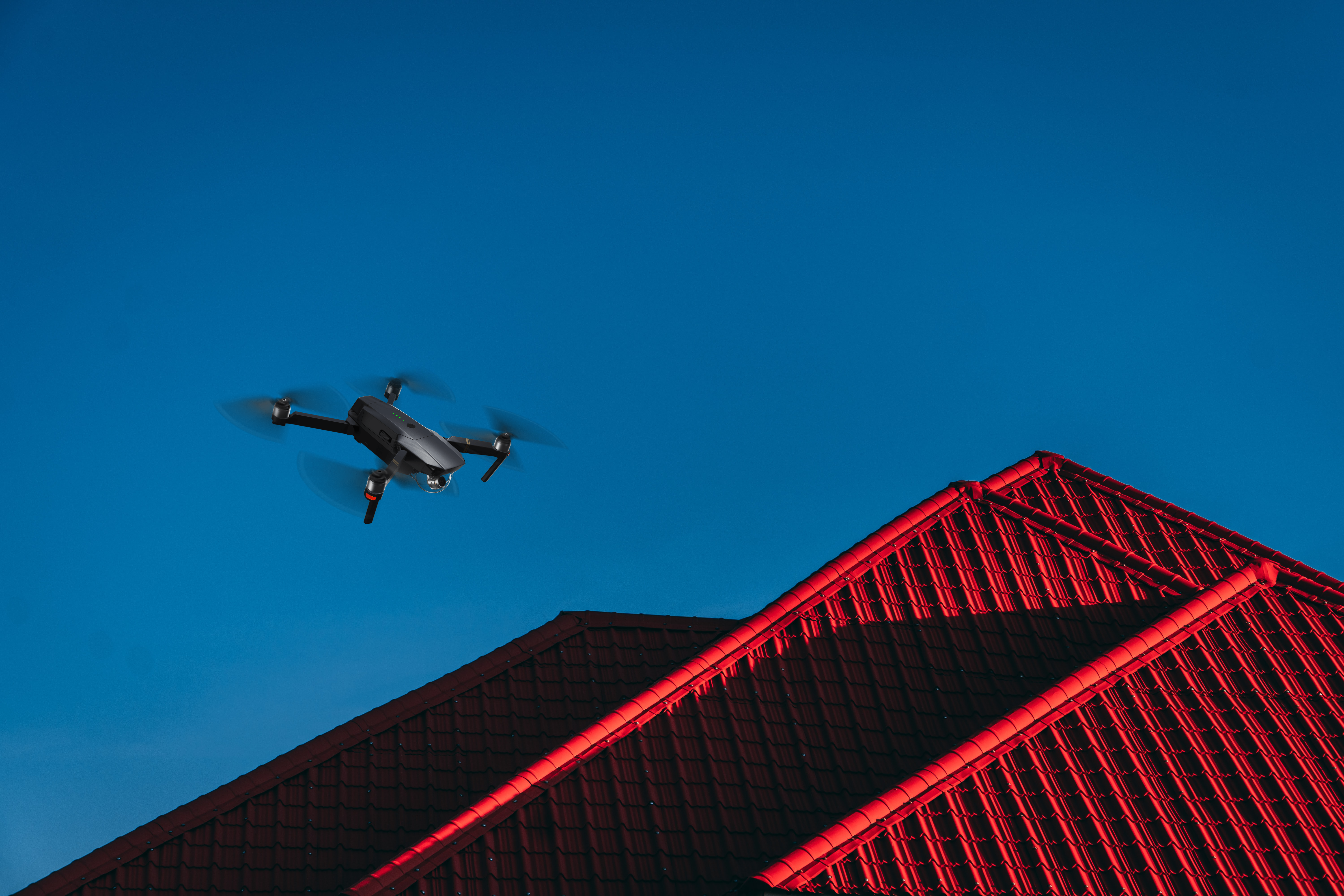 toit avec drone